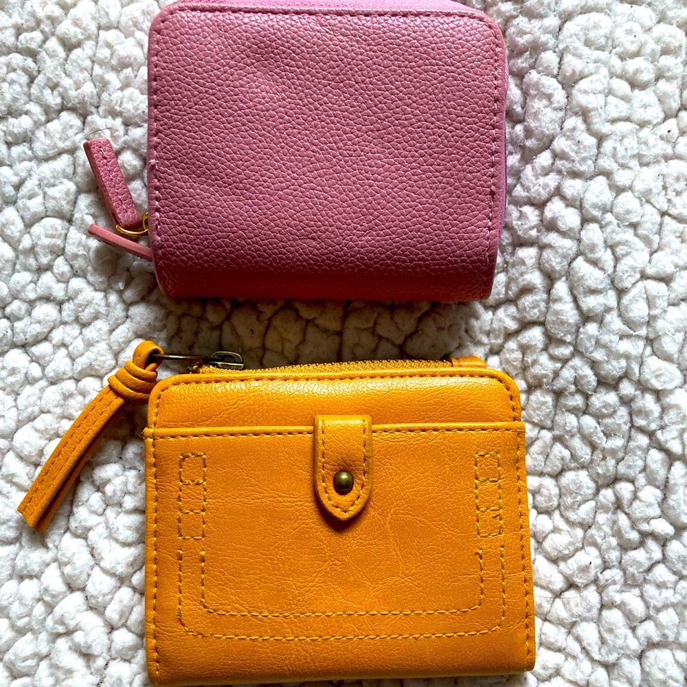 Wallet Lot (Set of 2) Billfolds Wallets Pink and Tan Buxton Card Holder NWOT